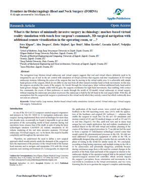 What is the future of minimally invasive surgery in rhinology: marker-based virtual reality simulation with touch free surgeon's commands What is the future of minimally invasive surgery in rhinology: marker-based virtual reality simulation with touch free surgeon's commands
