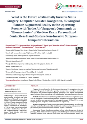 What is the Future of Minimally Invasive Sinus Surgery: Computer-Assisted Navigation, 3D-Surgical Planner, Augmented Reality in the Operating Room with 'in the Air' Surgeon's Commands What is the Future of Minimally Invasive Sinus Surgery: Computer-Assisted Navigation, 3D-Surgical Planner, Augmented Reality in the Operating Room with 'in the Air' Surgeon's Commands